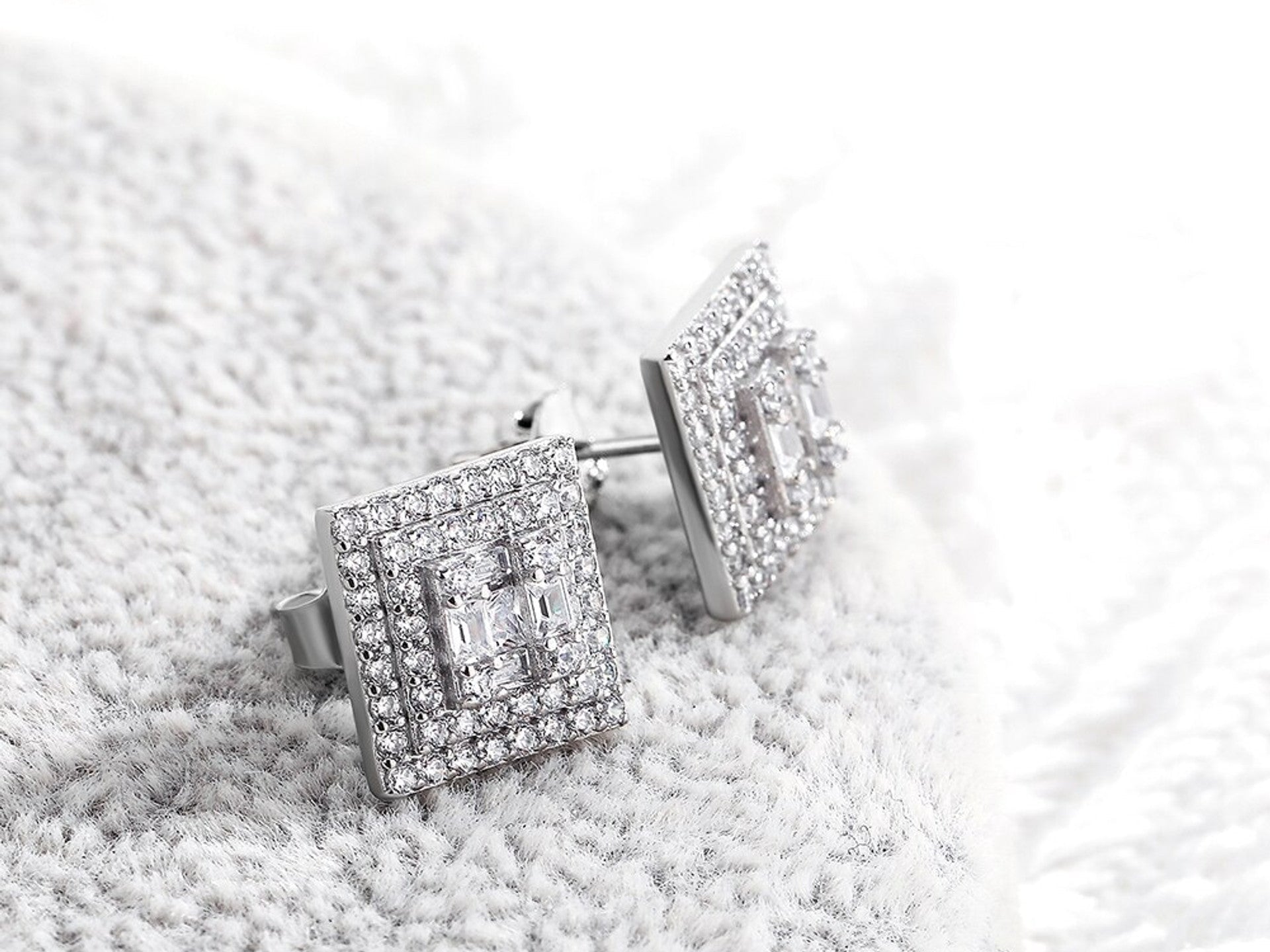 Iced Baguette Silver Earrings will Make You Look Like an Iced Queen Or Bling King