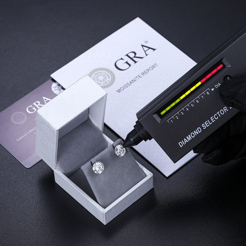 18k White Gold Over Solid 925 Silver Genuine VVS Moissanite Bling Earrings