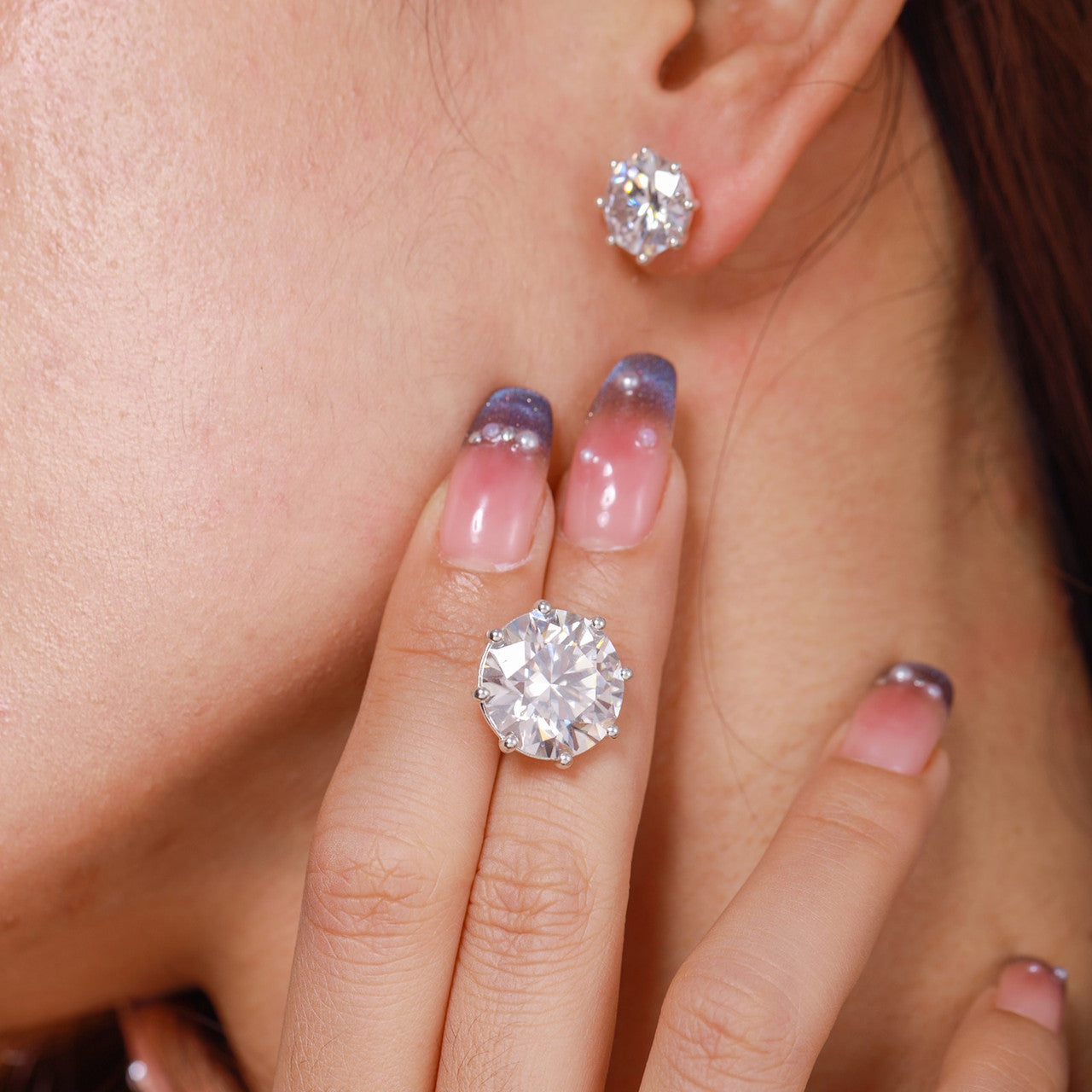 18k White Gold Over Solid 925 Silver Genuine VVS Moissanite Bling Earrings