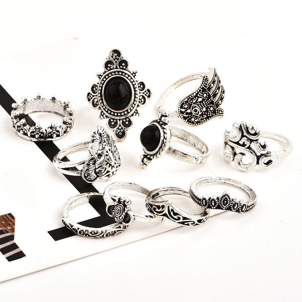 Bohemian Elephant Crown Yoga Fatima 10 Piece Fashion Jewelry Set