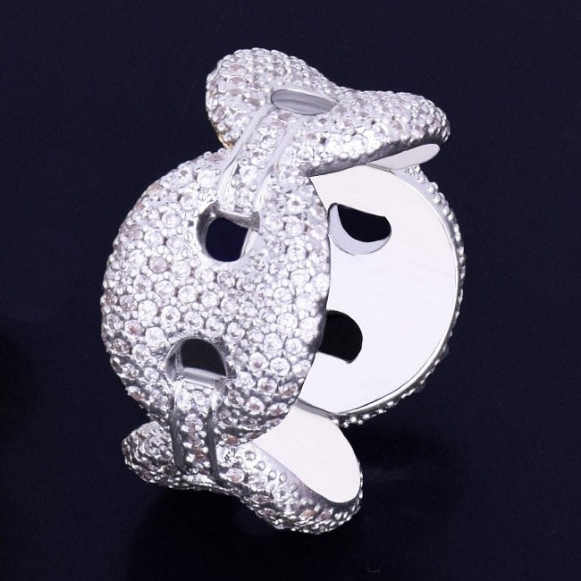 18k Gold .925 Silver 12mm Flooded Ice G-Link Link AAA Micro Pave Hip Hop Ring