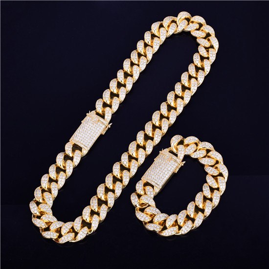 Mens 20mm Bling Heavy 5A True Micro Pave Custom Miami Cuban Link Chain Necklace