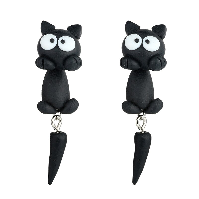 Women's Fashion Handmade Cute Kitten Cartoon Animal Mario Fox Plant Stud Earrings
