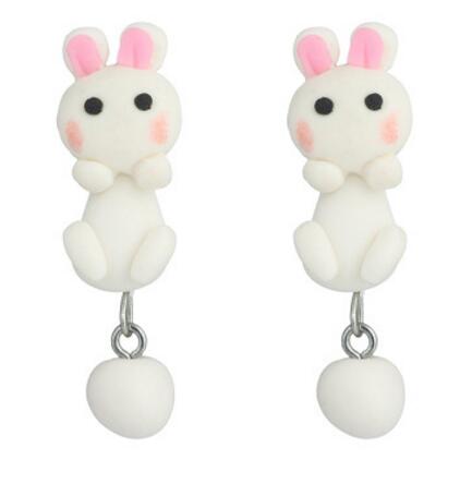 Women's Fashion Handmade Cute Kitten Cartoon Animal Mario Fox Plant Stud Earrings