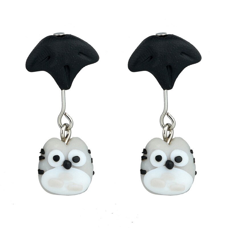 Women's Fashion Handmade Cute Kitten Cartoon Animal Mario Fox Plant Stud Earrings