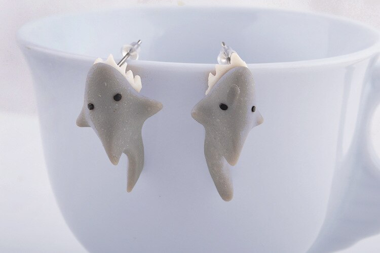 Women's Fashion Handmade Cute Kitten Cartoon Animal Mario Fox Plant Stud Earrings