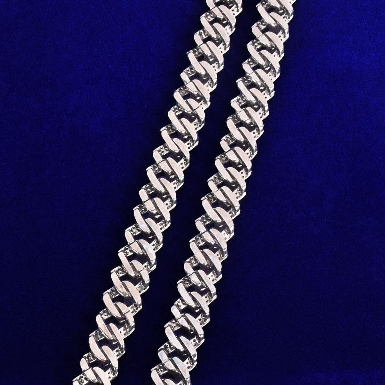 Candy Cubans | 10MM Purple Blue Flooded Ice Designer Cut Cuban Link Bling Chain Necklaces