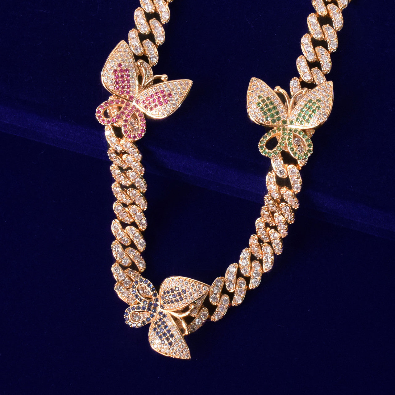 Enchanted Butterfly | Multi Color 10mm Colorful Zircon Monarch Bling Necklace