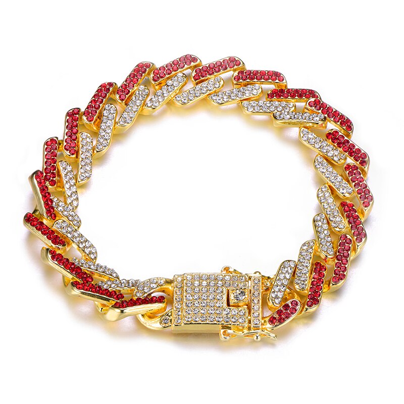 Hip Hop 15MM Iced Full AAA Stone Designer Cuban Link Bracelet