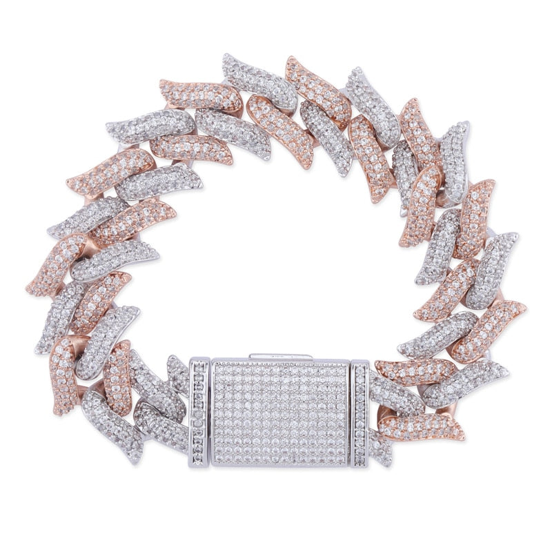 16mm Thorns Miami Cuban Link Lock Clasp AAA Micro Pave Bracelet