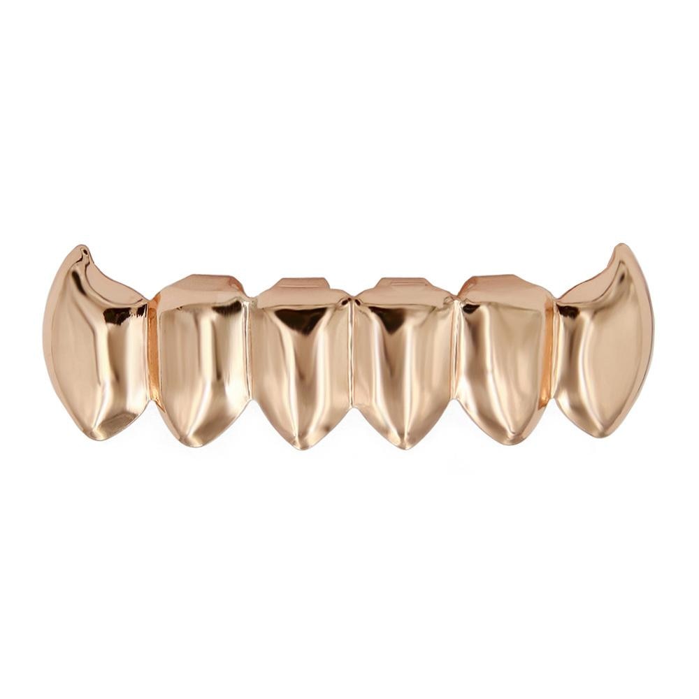 Hip Hop Lower Bottom Custom Fit Yellow Gold Teeth Fang Grillz