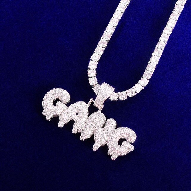 The Gang | Flooded Ice Drip Drop Prong Set Hip Hop Pendant