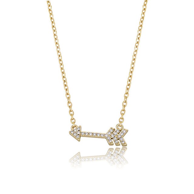 925 Sterling Silver Cupids Arrow Bling Charm Pendant Chain Necklace