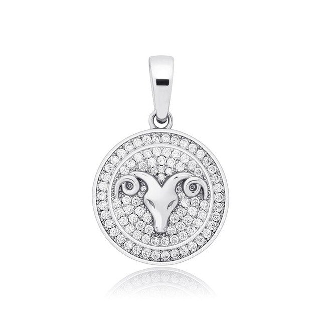 14k Gold Rose Gold .925 Silver Constellations Astrology Simulate Diamond Bling Pendants