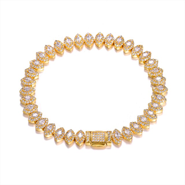 Flooded Ice Horse Eye 8mm AAA True Micro Pave Stone Bracelet