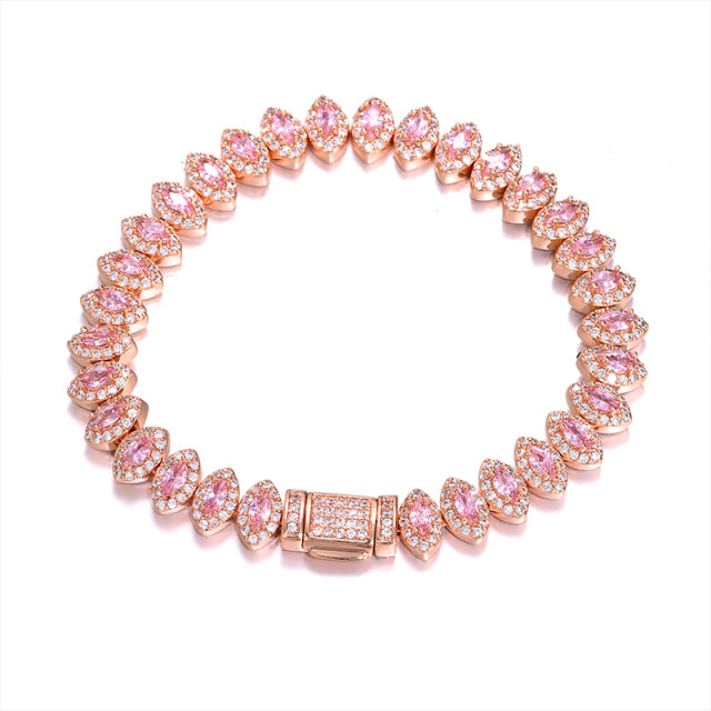 Flooded Ice Horse Eye 8mm AAA True Micro Pave Stone Bracelet