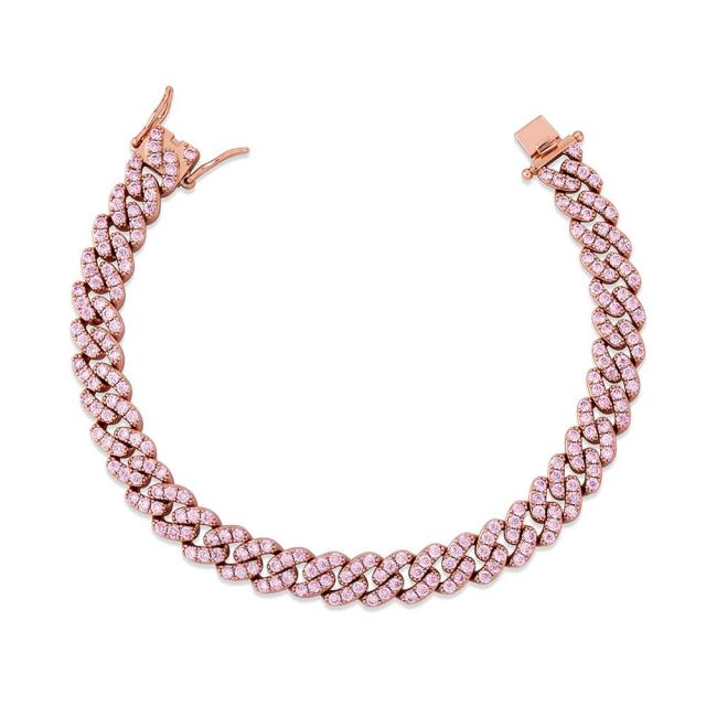 8mm Miami Cuban Link Classic Hip Hop 14k Gold 925 Silver Flooded Ice Bracelet