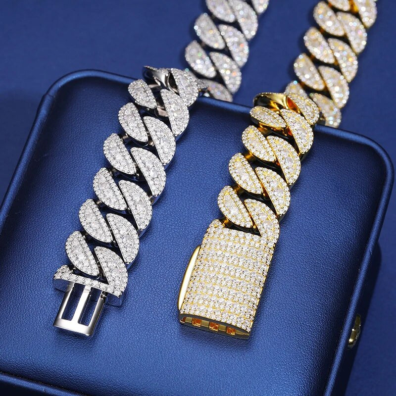The Diamond Stepper | Moissanite Cuban Link Hip Hop 925 12mm-22mm Chains Bracelets