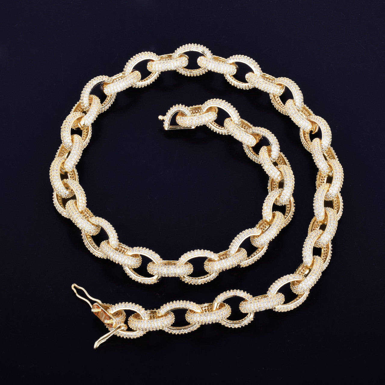 24k AAA Flooded Ice Tru Micro Pave Big Dog Hip Hop Chain