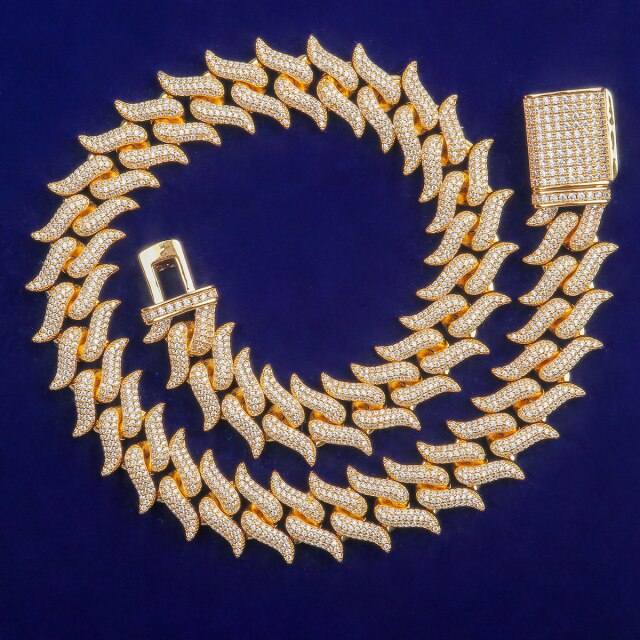 24k 5A 8mm Street Wear Fire Hot Boy 24k Gold 925 Silver Hip Hop Chain Necklace