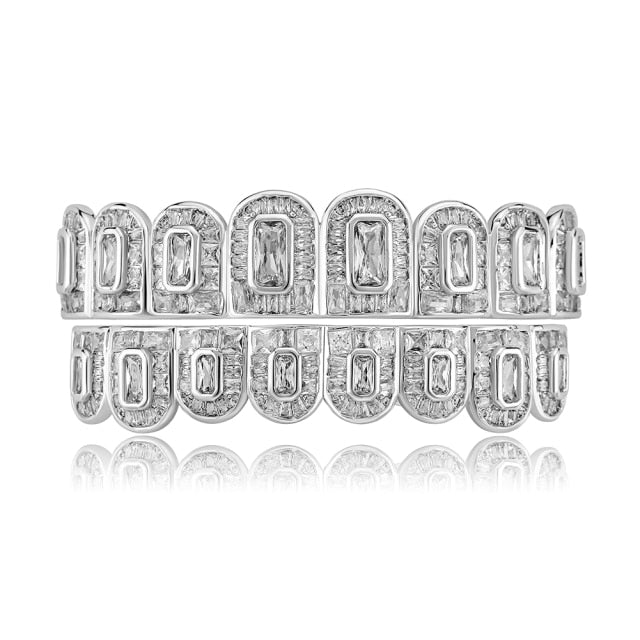 All Baguette | Flooded Ice Hip Hop Micro Pave Teeth Grillz Set