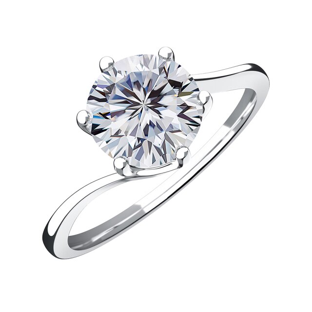 Ladies 1ct D Color VVS1 Moissanite Diamond .925 Sterling Silver Bling Bling Rings