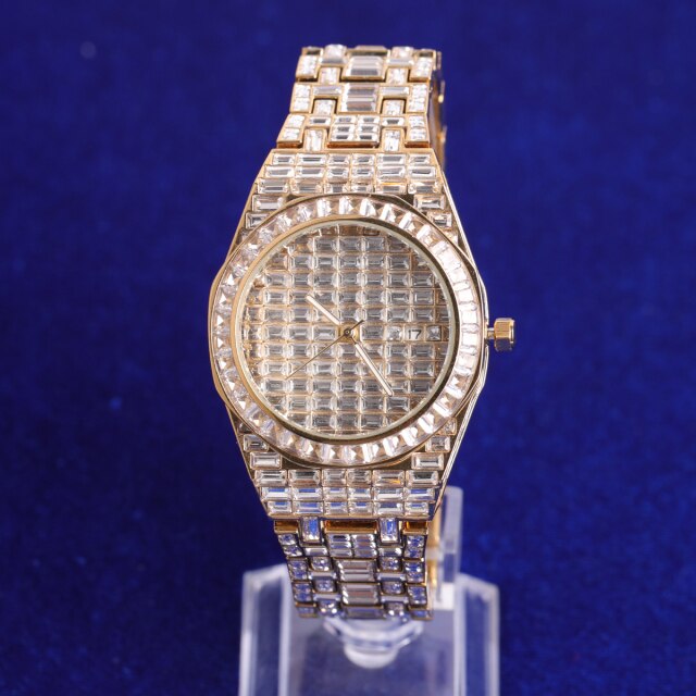 True Baguette Night Glow 14k Stainless Steel Flooded Ice Watch