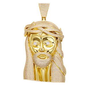 BossJesus | 18k Yellow 14k White Gold Extra Hip Hop Jesus Piece Pendant