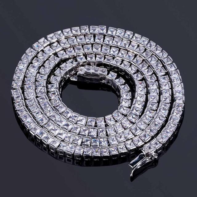 Men's Flooded Ice 6mm Boss Life Princess Cut Hip Hop Tennis Chain Necklace