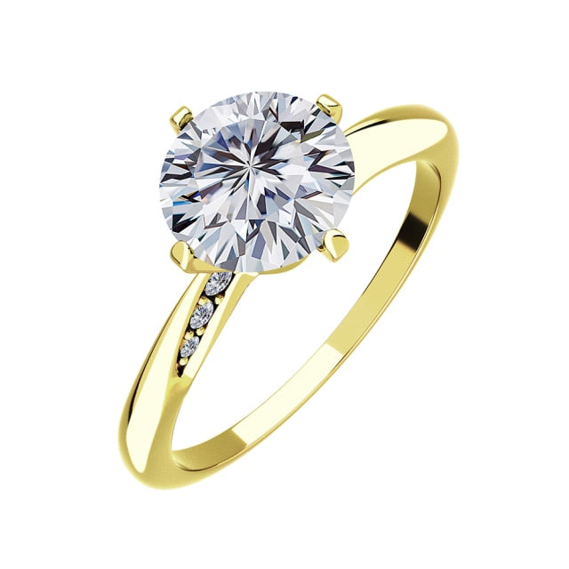 14k White Yellow Gold Lab Diamond Womens 6.5mm 1Ct VVS1 Bling Center Stone Rings