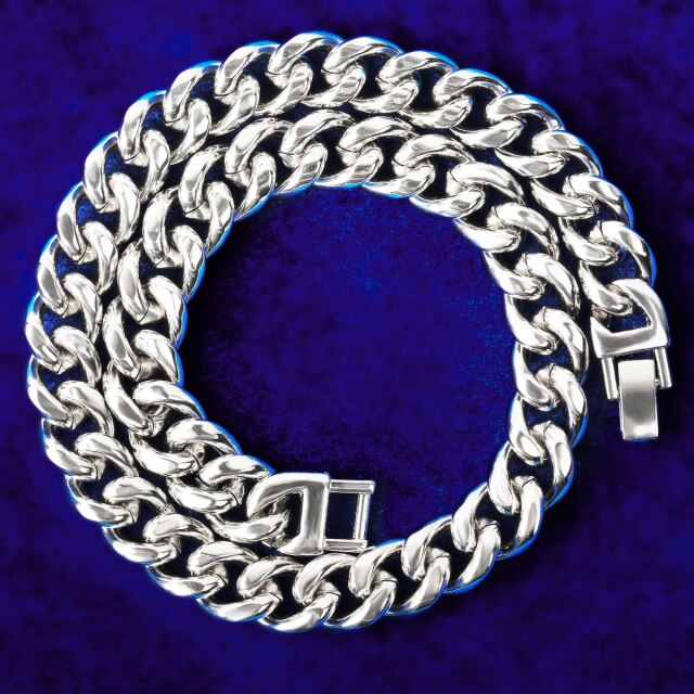 24k Gold over Stainless Steel Big Boy 15mm Miami Cuban Link Bling Hip Hop Chain Necklace