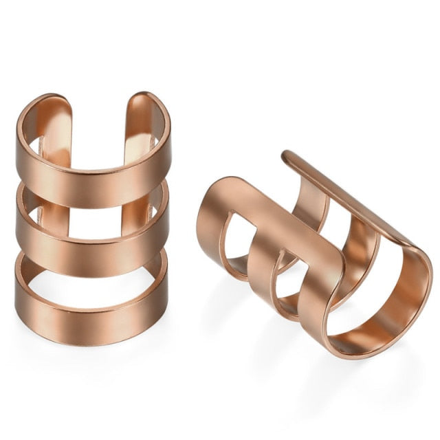 Rose Gold 14k Silver Black Rainbow Stainless Steel Ear Cartilage Clip Earings