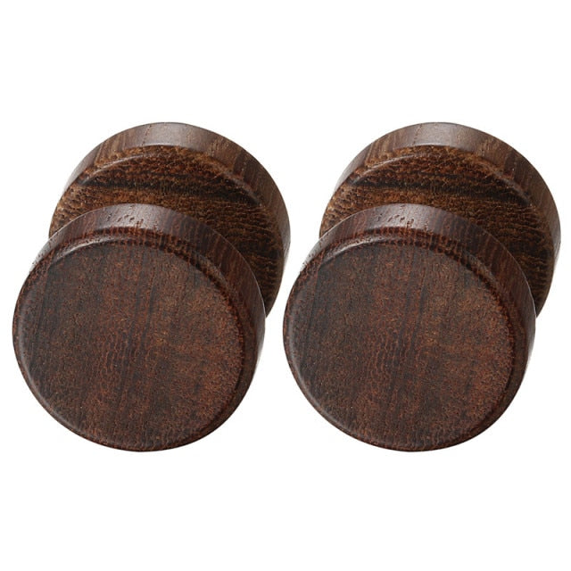Wooden 8mm 10mm 12mm Wood Dumbell Barbell Double Sided Screw Back Earrings