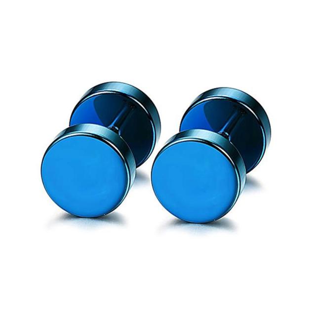 Fashion No Fade Stainless Steel Dumbbell Screw Back Street Wear Earrings