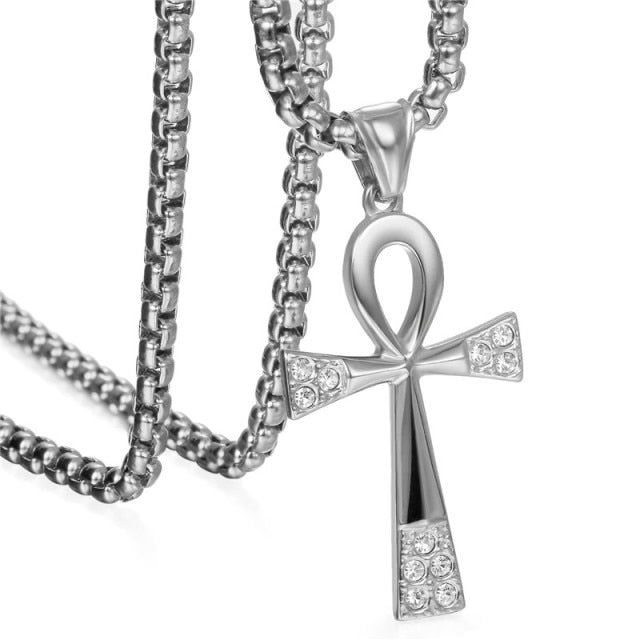 Stainless Steel Key Of Life Ancient African Ankh Cross Pendant