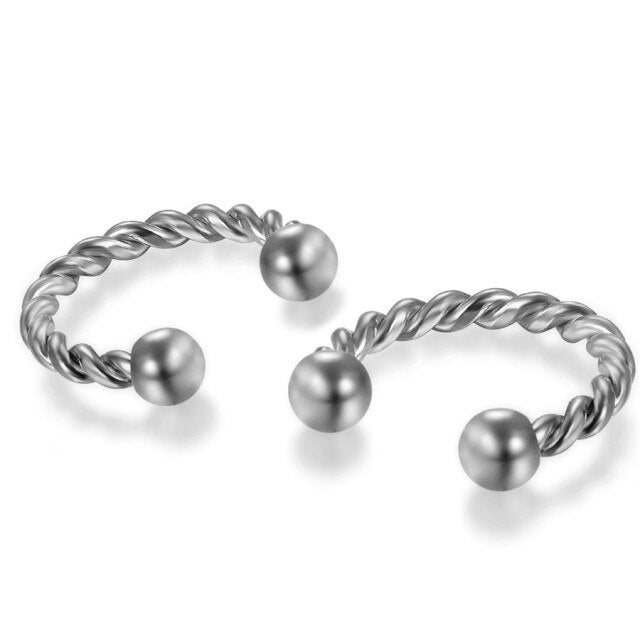 No Fade Stainless Steel Rope Horseshoe Barbell Style Nostril Nose Rings