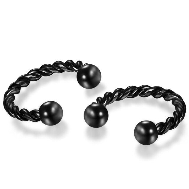 No Fade Stainless Steel Rope Horseshoe Barbell Style Nostril Nose Rings