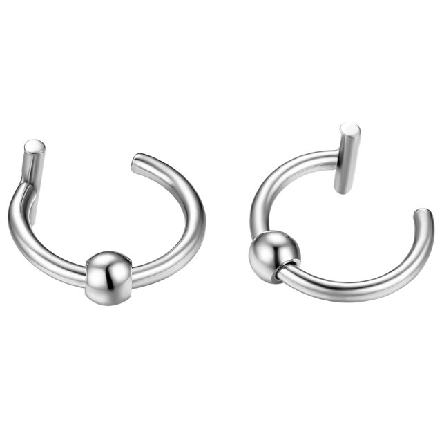 No Fade Stainless Steel 16G Fake Piercing Nose Lips Ear Earrings