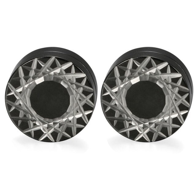 Mens Magnetic No Fade Stainless Steel Circle Designer Magnet No Pierce Earrings