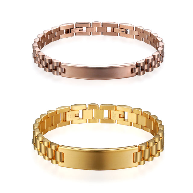 High Quality Couples 2 Piece No Fade Stainless Steel Classic Bracelet Jewelry Sets