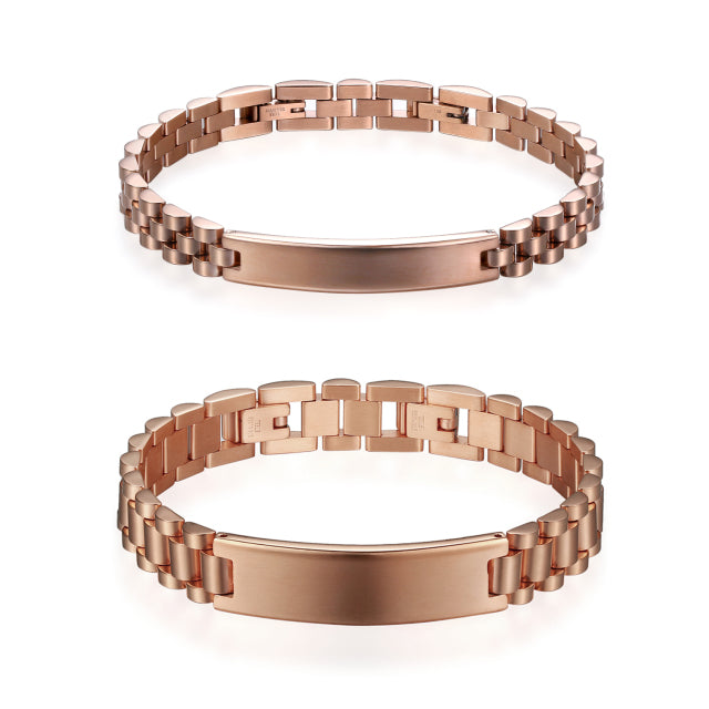 High Quality Couples 2 Piece No Fade Stainless Steel Classic Bracelet Jewelry Sets