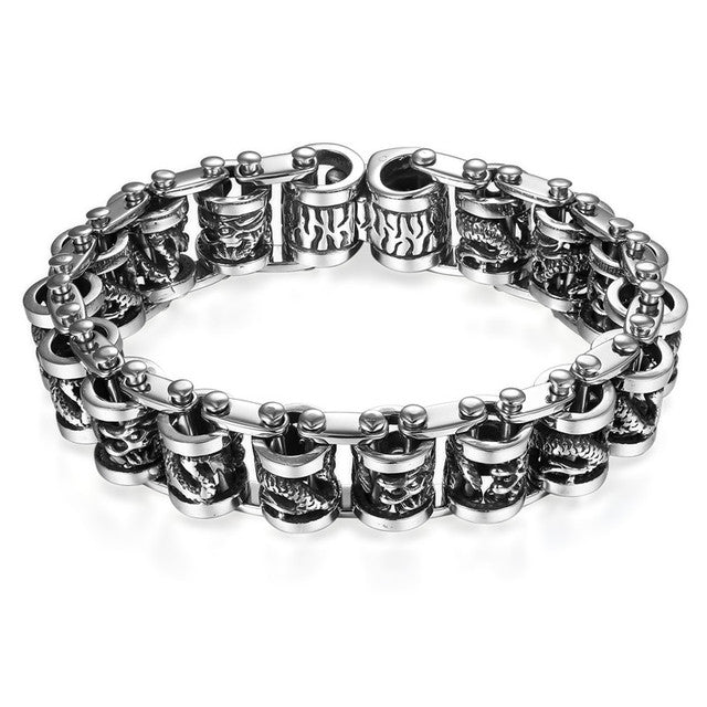 Man Of Dominance Dragon Wheel No Fade Stainless Steel Bracelets