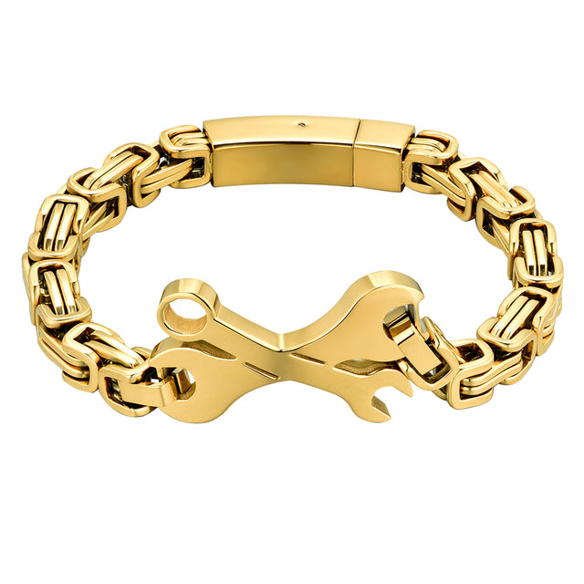 Grease Monkey Wrench No Fade Stainless Steel Stylish Street Wear Bracelets