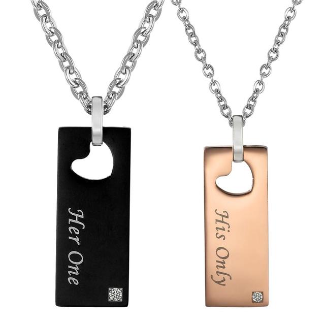Love Forever Always Couples No Fade Stainless Steel Pendant Necklaces