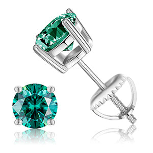 VVS 1CT Pink Yellow Green Blue Moissanite Diamond Stud Earrings