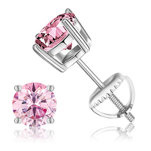 VVS 1CT Pink Yellow Green Blue Moissanite Diamond Stud Earrings