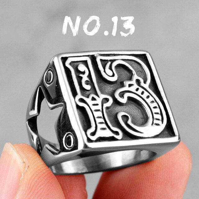 Bold No Fade 13 Biker Silver Stainless Steel Street Wear Motorcycle Club Rings