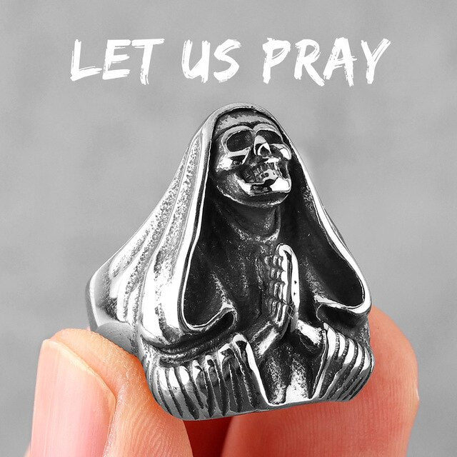 Let Us Pray | The Nun 316L No Fade Stainless Steel Skull Street Wear Rings