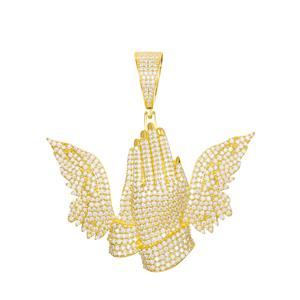 VVS Diamond The Wings Of Prayer Hands Hip Hop 925 Sterling Silver Hip Hop Chain Necklace