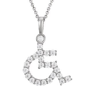 Genuine VVS Lab Diamond Solid Sterling Silver Wheelchair Hip Hop Chain Necklace